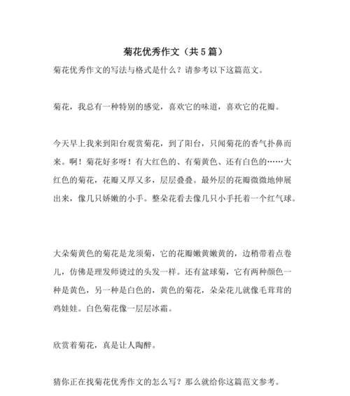 赞美菊花品质作文300字怎么写