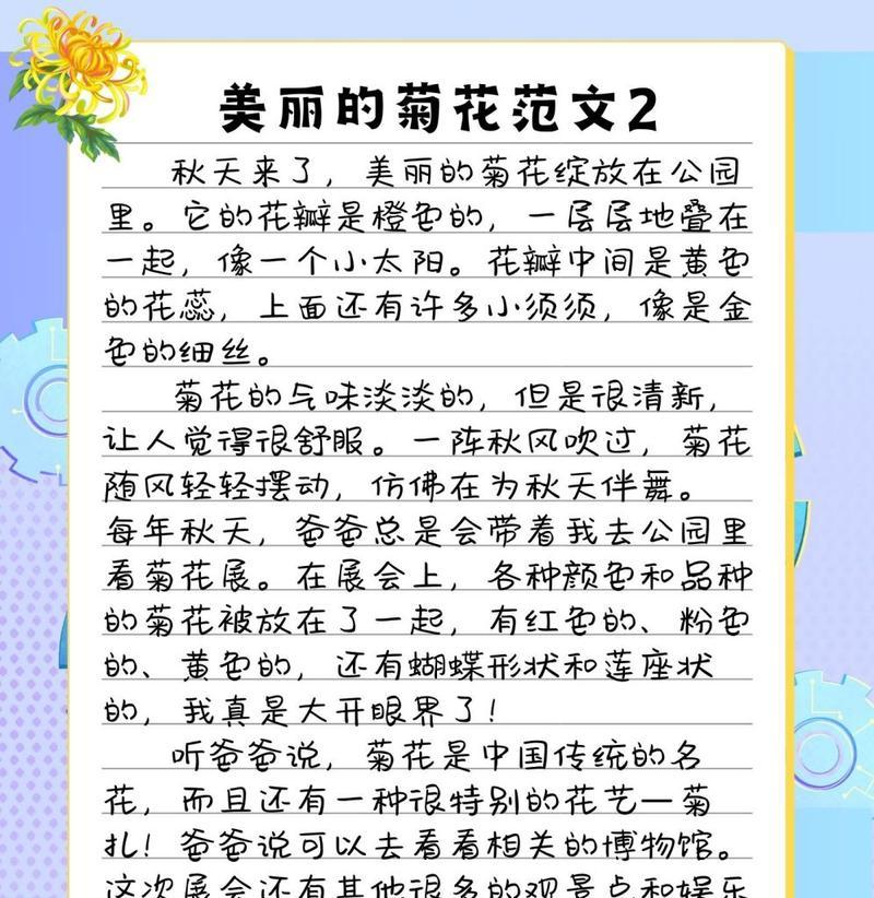 研究菊花后的感想作文600字
