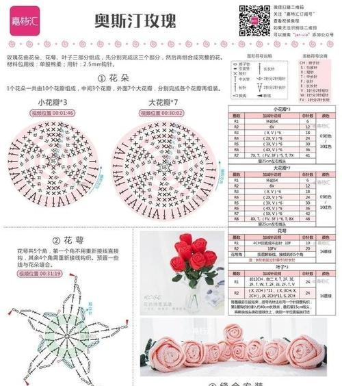 玫瑰花教程钩针渐变图解大全图片