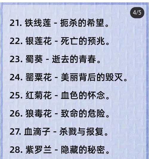 哪种花的花语象征着孤寂的爱情？