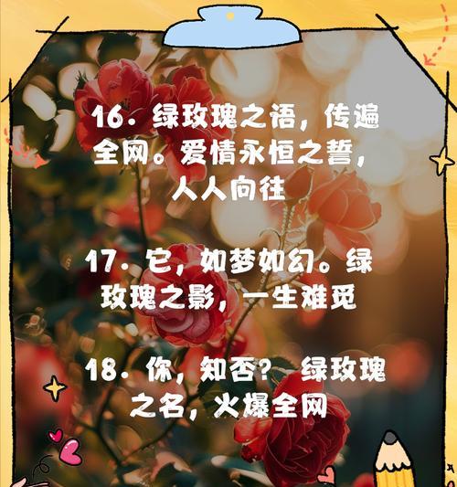 绿玫瑰在生日礼物中的花语是什么？