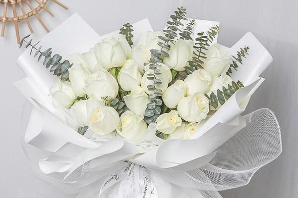 白色玫瑰花送给同事有何含义？
