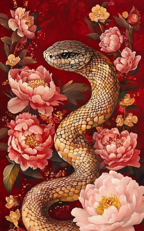 蛇的颜色与哪种花的寓意相关？
