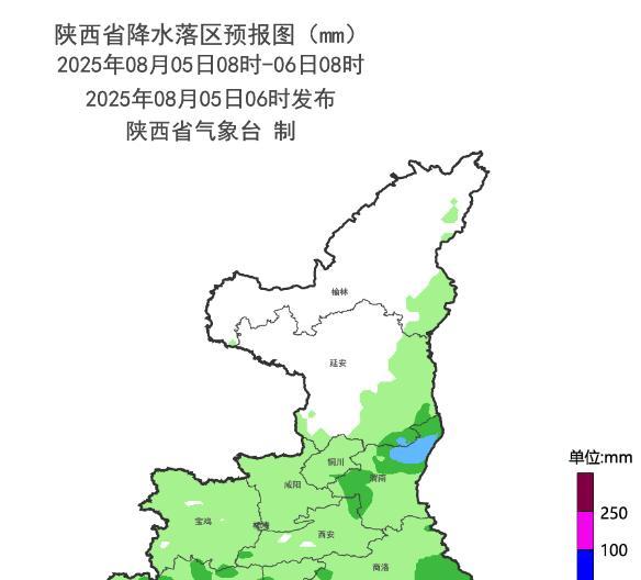 陕西省！明天8月6号，新一轮强降雨中心已定，大雨中雨分布如下！